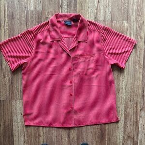 Laura Scott Red and White Striped Shirt